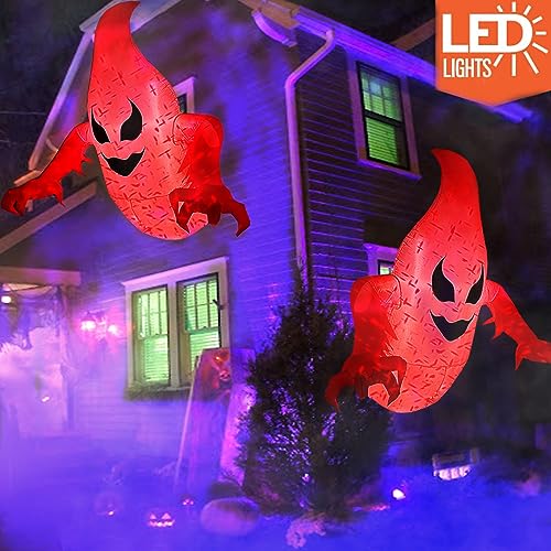 Halloween 5FT Inflatable Ghost Decoration with LED Flames