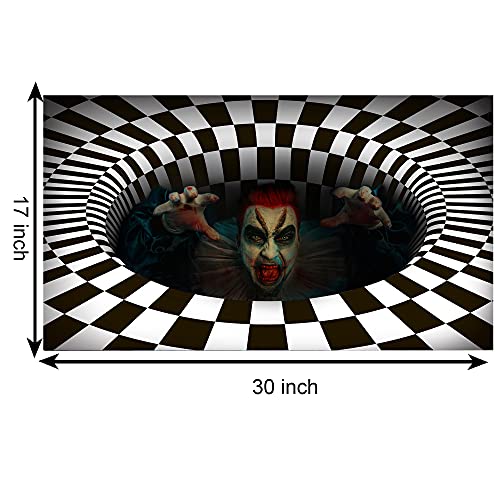 JOYIN 30” x 17” Halloween 3D Vortex Illusion Doormat, Stereo Vision Hole Natural Coir Scary Door Mat, Indoor/Outdoor Decorative Doorway Doormat for Halloween Room Decorations