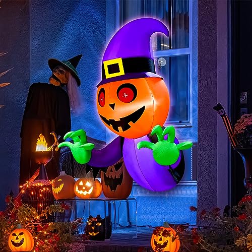 4.5 FT Halloween Inflatables: Pumpkin Ghost Window Breakout
