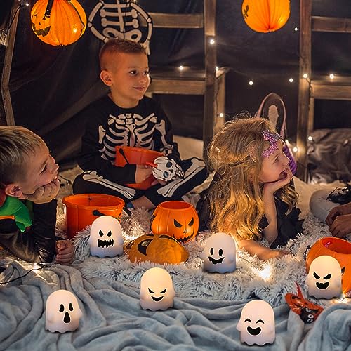 Halloween Ghost Flameless Flickering Candles - 6 Pack