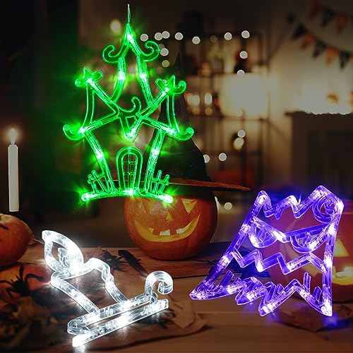 Spooky Halloween Lights: Ghost Tree, Haunted House
