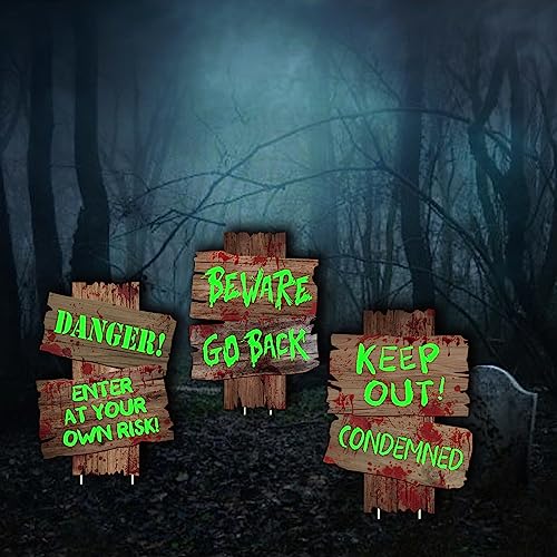 Spooky Yard Signs: 3-Pack Halloween Outdoor Decor