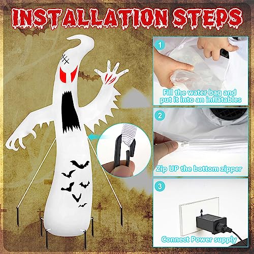 Giant Ghost Inflatables: Colorful Flashing, Flame Lighting