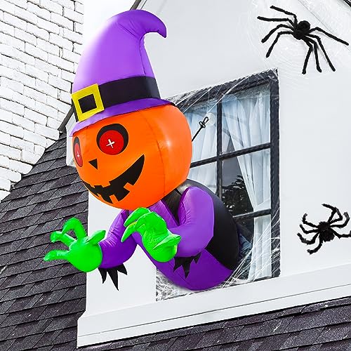 4.5 FT Halloween Inflatables: Pumpkin Ghost Window Breakout