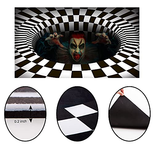 JOYIN 30” x 17” Halloween 3D Vortex Illusion Doormat, Stereo Vision Hole Natural Coir Scary Door Mat, Indoor/Outdoor Decorative Doorway Doormat for Halloween Room Decorations