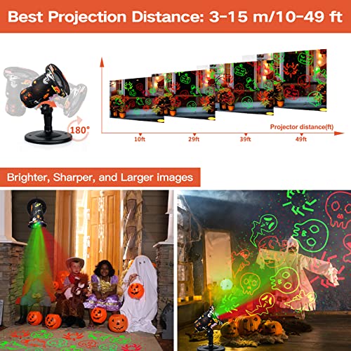 Halloween Projector Lights Outdoor, Waterproof Halloween Laser Projector Lights with Remote, 2023 New Halloween Decorations for Party Yard Garden Outdoor Indoor, Landscape Halloween Lights Outdoor