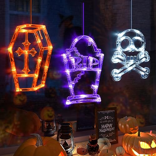 Halloween Lights 3 Pack: Skull, Coffin, Tombstone