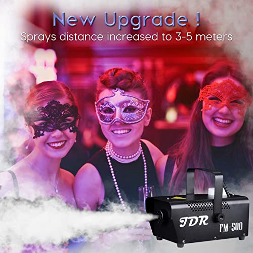 Fog Machine JDR Mini 500W Smoke Machine with Auto Mode and Wireless Remote Control Portable Fogger for Outdoor, Parties, Stage Effect, Indoor, Disco, Halloween, Disinfection or Weddings 2500CFM|FM-3