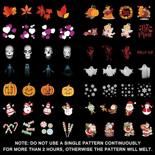 Jenaai Halloween Projector Lights, Rotating Ghost Projector Outdoor, Dynamic Ghost Projector Waterproof Halloween Decorations with 14 Animated Pattern for Yard Party Garden Wall Indoor Outdoor