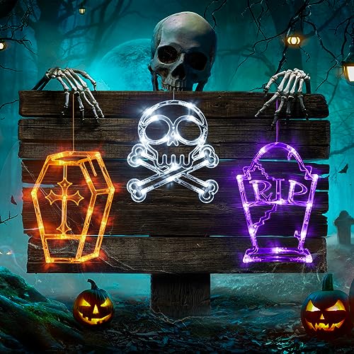 Halloween Lights 3 Pack: Skull, Coffin, Tombstone