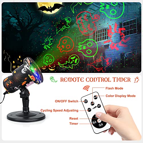 Halloween Projector Lights Outdoor, Waterproof Halloween Laser Projector Lights with Remote, 2023 New Halloween Decorations for Party Yard Garden Outdoor Indoor, Landscape Halloween Lights Outdoor