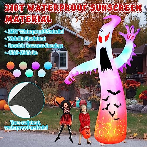 Giant Ghost Inflatables: Colorful Flashing, Flame Lighting