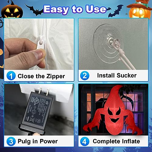 Halloween 5FT Inflatable Ghost Decoration with LED Flames