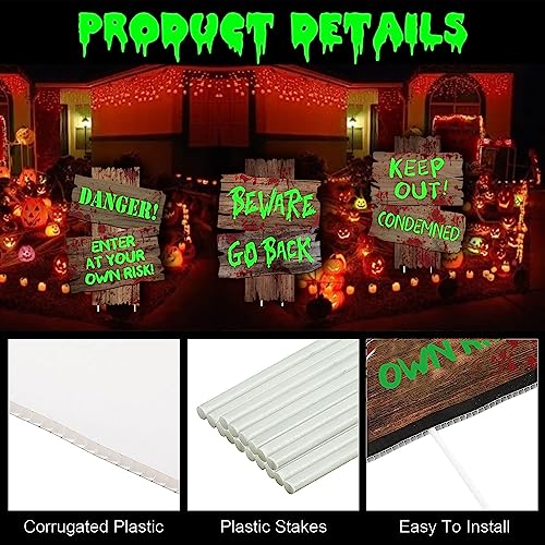 Spooky Yard Signs: 3-Pack Halloween Outdoor Decor