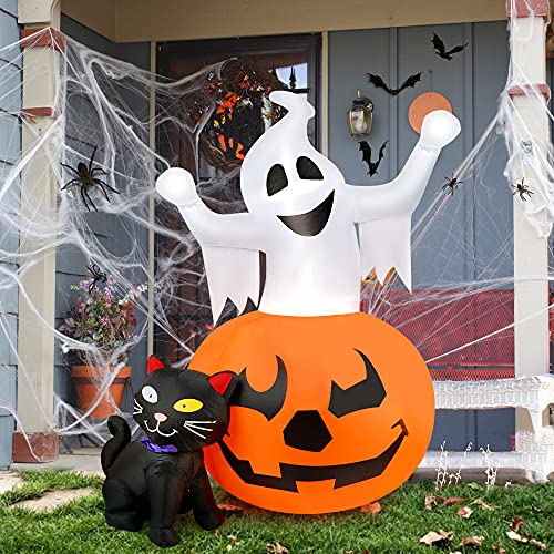 Spooky Pumpkin & Black Cat Halloween Inflatables (5ft)