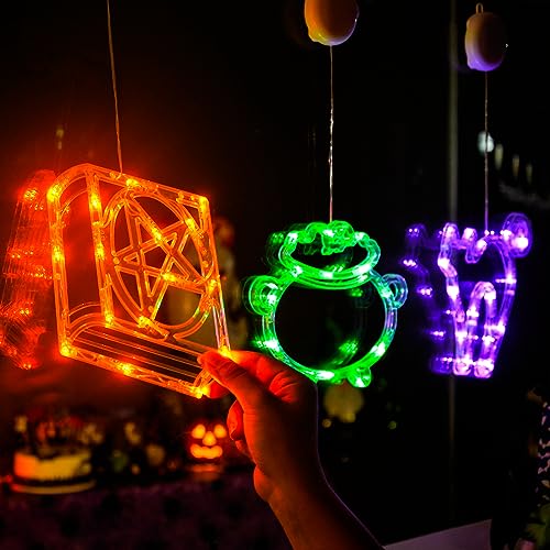 Halloween Spellbook, Cat, & Cauldron Lights