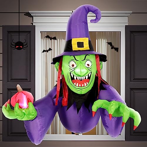 Halloween Inflatable: 4FT Witch Breaks Out with LED Lights