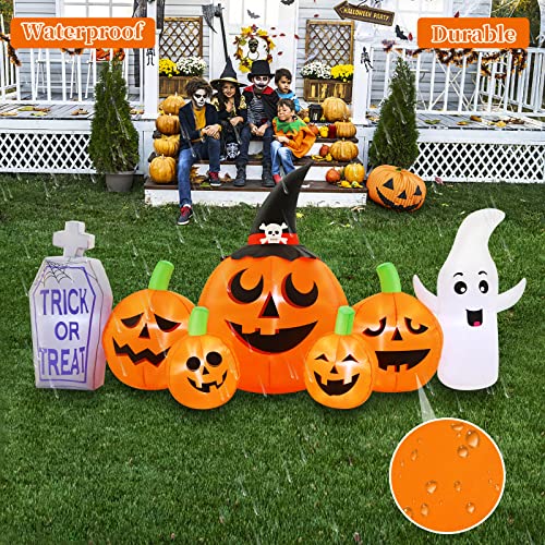 Halloween Inflatables: Ghost, Tombstone & Pumpkins - 8.3 FT