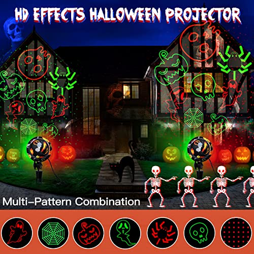 Halloween Projector Lights Outdoor, Waterproof Halloween Laser Projector Lights with Remote, 2023 New Halloween Decorations for Party Yard Garden Outdoor Indoor, Landscape Halloween Lights Outdoor