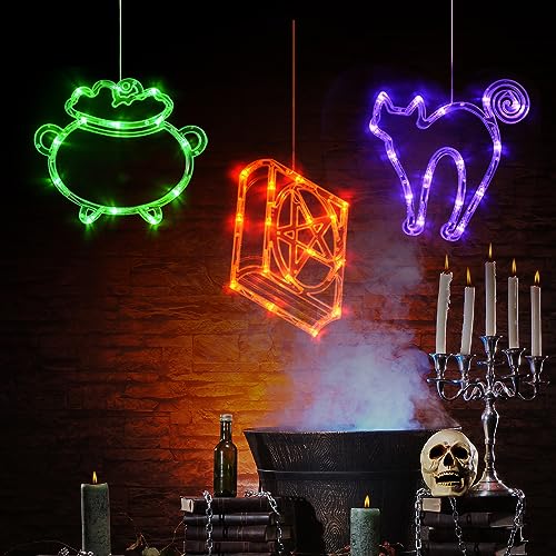 Halloween Spellbook, Cat, & Cauldron Lights
