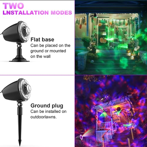FLITI Halloween Lights Projector Outdoor,Water Wave Aurora Holiday Spotlight with Remote Control,Waterproof LED Landscape Light for Halloween Wedding Party Garden Yard Landscape Wall Tree Decoration