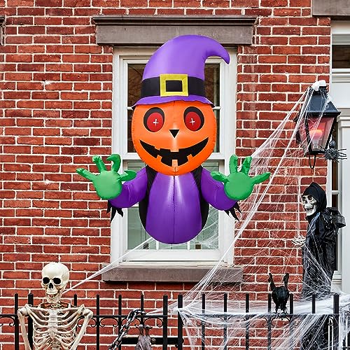 4.5 FT Halloween Inflatables: Pumpkin Ghost Window Breakout