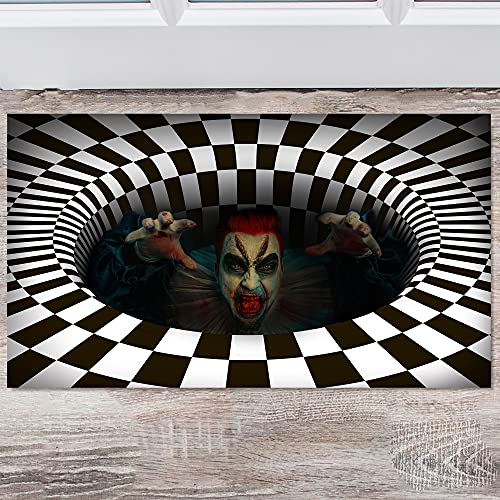 JOYIN 30” x 17” Halloween 3D Vortex Illusion Doormat, Stereo Vision Hole Natural Coir Scary Door Mat, Indoor/Outdoor Decorative Doorway Doormat for Halloween Room Decorations
