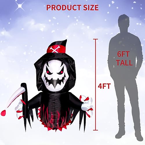 3.5FT Grim Reaper Inflatable with LED Lights