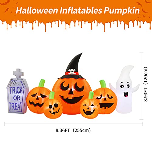 Halloween Inflatables: Ghost, Tombstone & Pumpkins - 8.3 FT