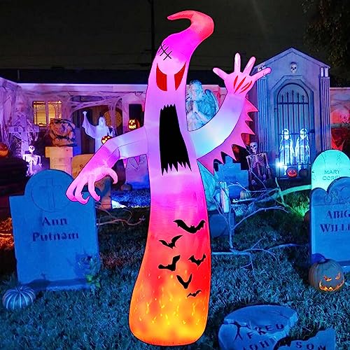 Giant Ghost Inflatables: Colorful Flashing, Flame Lighting