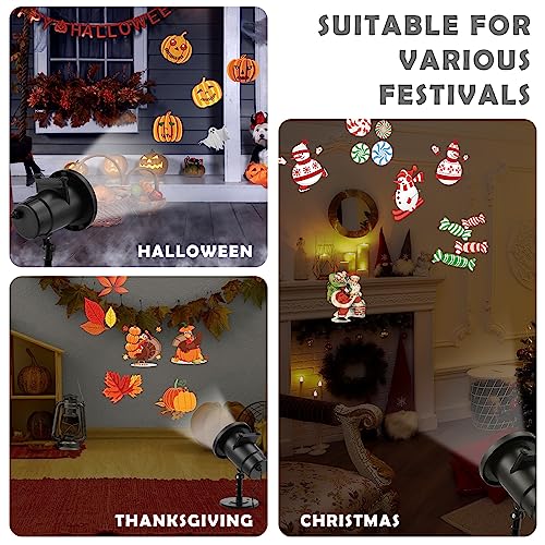 Jenaai Halloween Projector Lights, Rotating Ghost Projector Outdoor, Dynamic Ghost Projector Waterproof Halloween Decorations with 14 Animated Pattern for Yard Party Garden Wall Indoor Outdoor