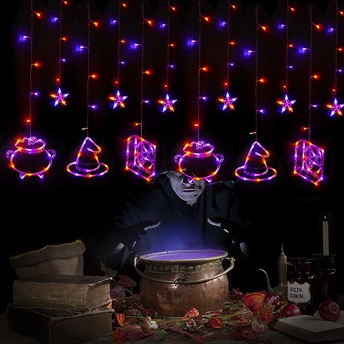 Halloween String Lights: Spellbook, Witch Hat, Cauldron