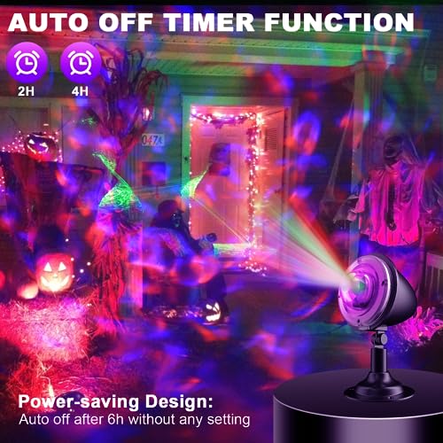 FLITI Halloween Lights Projector Outdoor,Water Wave Aurora Holiday Spotlight with Remote Control,Waterproof LED Landscape Light for Halloween Wedding Party Garden Yard Landscape Wall Tree Decoration