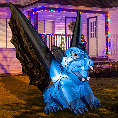 6ft Halloween Inflatable Witch's Bat Monster with LED Lights