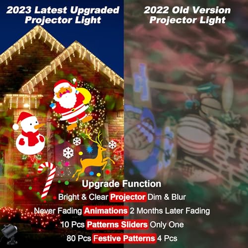 FLITI Brighter Halloween Decorations Projector Lights and Christmas Projector Outdoor 2023 Upgrade, 17 HD Effects (3D Ocean Wave & Patterns), 9 Holiday Projector Home Party Light Show