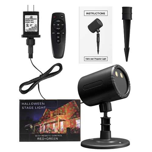 Halloween Light Projector Outdoor, 6 Rotating Dynamic Horror Hallomas Pattens LED Projection, Waterproof Outdoor Halloween Holiday Decorations with Remote for Patio Garden Wall Gate