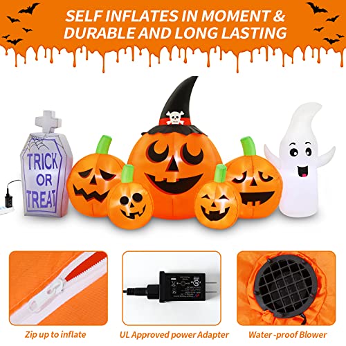 Halloween Inflatables: Ghost, Tombstone & Pumpkins - 8.3 FT