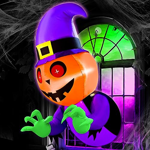 4.5 FT Halloween Inflatables: Pumpkin Ghost Window Breakout