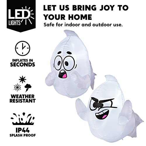 Halloween Inflatable Ghost, 3ft, LED, 2-Pack