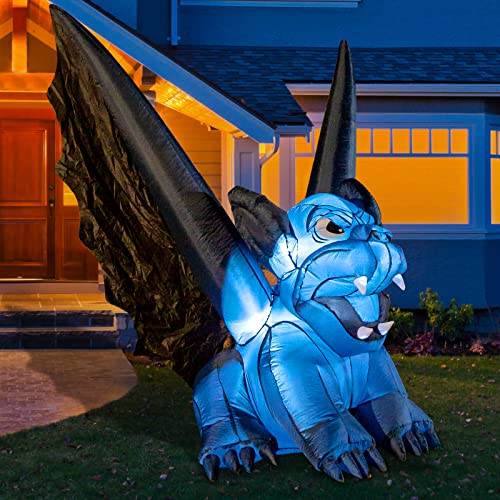 6ft Halloween Inflatable Witch's Bat Monster with LED Lights