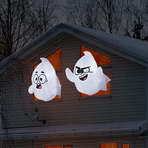 Halloween Inflatable Ghost, 3ft, LED, 2-Pack