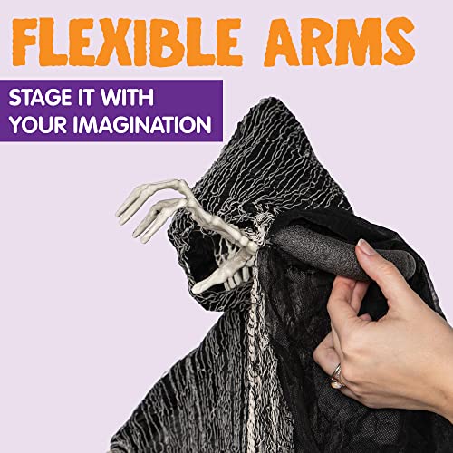JOYIN Halloween Hanging Grim Reapers (3 Pack), One 47” and Two 35” Halloween Grim Reapers, Halloween Skeleton Flying Ghost for Haunted House Prop Décor, Halloween Outdoor Indoor Decor