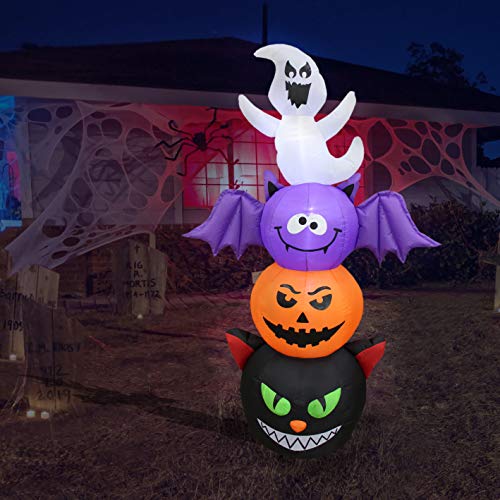 6ft Halloween Inflatable Stacked Totem Pole with LED