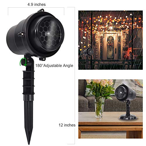 Twinkle Star Halloween Decorations Light Projector with 3 Switchable Lenses Elements Pattern Multicolor Moving Lights, LED Landscape Spotlight Indoor Outdoor Halloween Decor