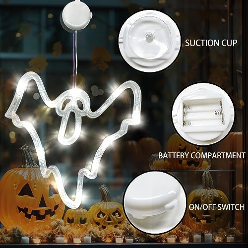 Halloween Window Lights - Ghost Bat Witch Decorations