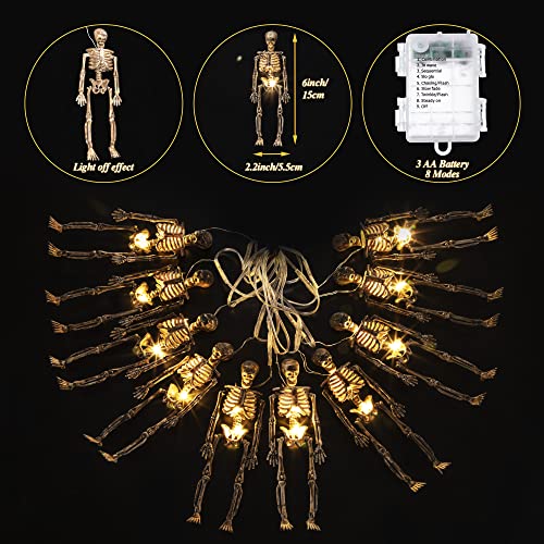 Spooky Skeleton Skull with Lighted Holiday Displays