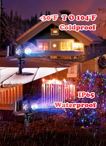 Minetom Halloween Christmas Projector Lights Outdoor 26 HD Effects (3D Ocean Wave + Patterns) Waterproof with Timer Landscape Lights for Indoor Holiday Christmas Night Disco Party, RGB + Multicolor