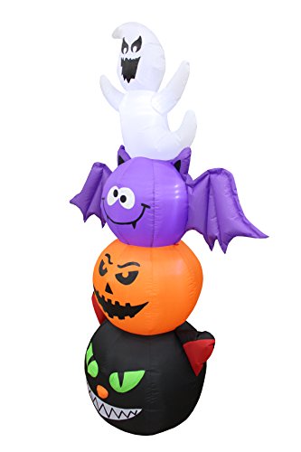 6ft Halloween Inflatable Stacked Totem Pole with LED