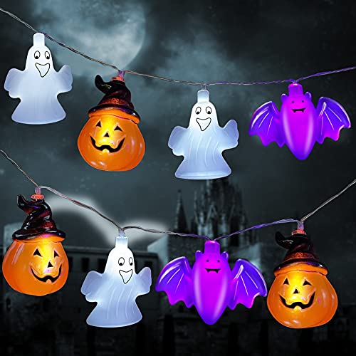 10Ft 30 LED Halloween Decor Lights: Ghost, Bat, Pumpkin
