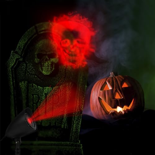 Halloween Projector Lights Outdoor, Halloween Decorations Red Skull Projector LED Lights, Waterproof Holiday Decoration for Party Yard Garden Outdoor Indoor Landscape Halloween Lights